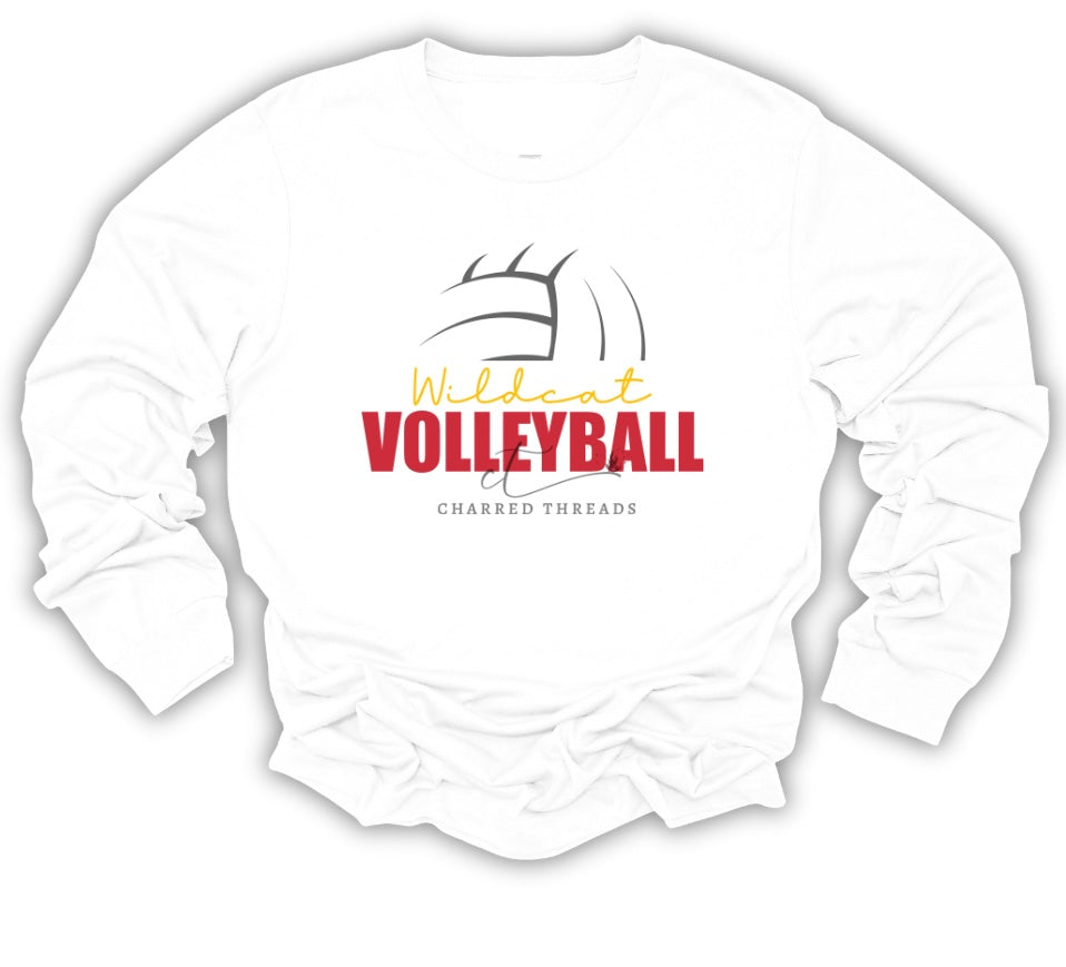 Wildcat Volleyball Arch Script Collection | Tee, Long Sleeve, Crewneck & Hoodie
