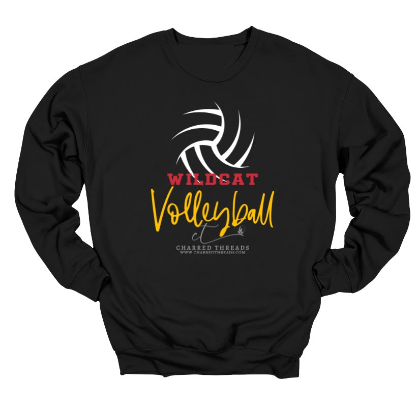Wildcat Volleyball Script Swirl Collection | Tee, Long Sleeve, Crewneck & Hoodie