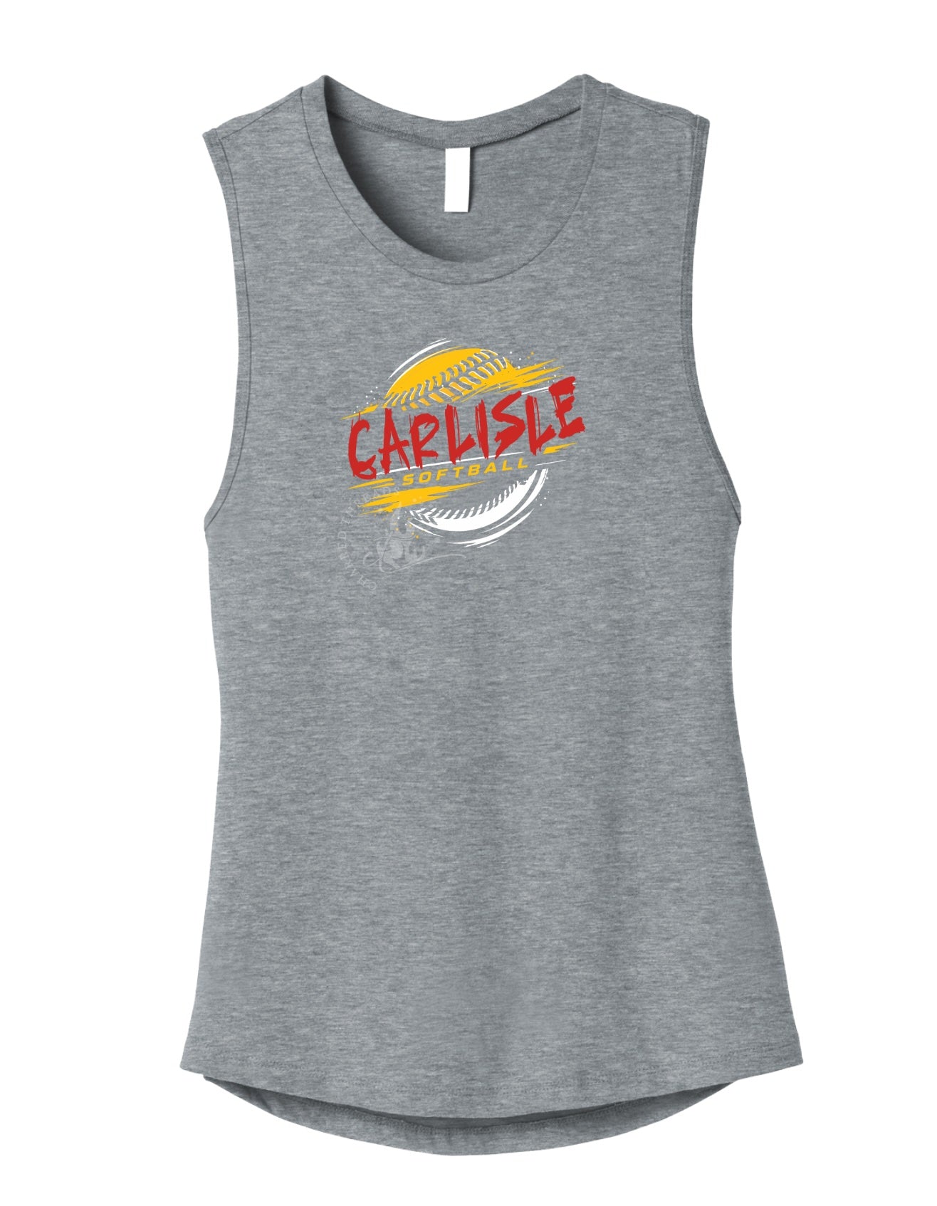 Carlisle Wildcats Softball Grunge Muscle Tank | Women’s Game Day Tank