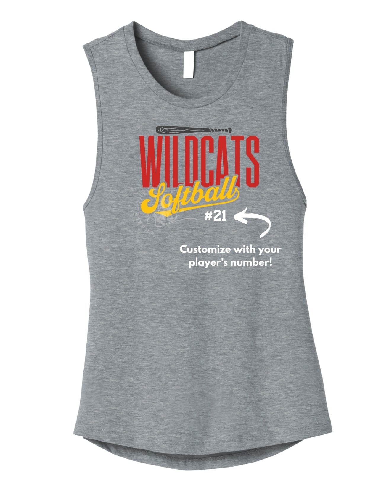 Carlisle Wildcats Softball Script Muscle Tank | Women’s Game Day Tank