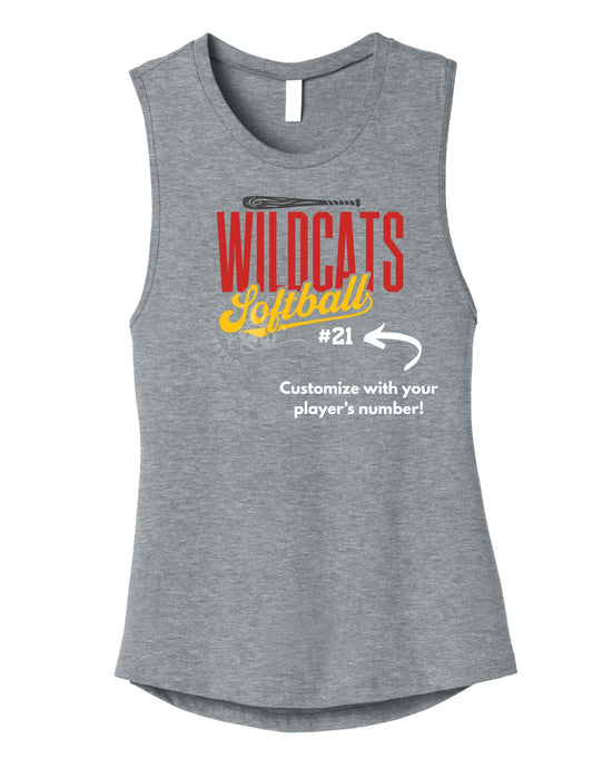 Carlisle Wildcats Softball Script Muscle Tank | Women’s Game Day Tank
