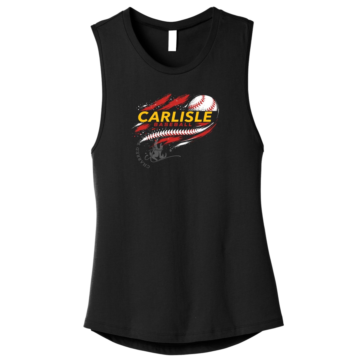 Carlisle Baseball Paint Stroke Muscle Tank | Women’s Game Day Tank