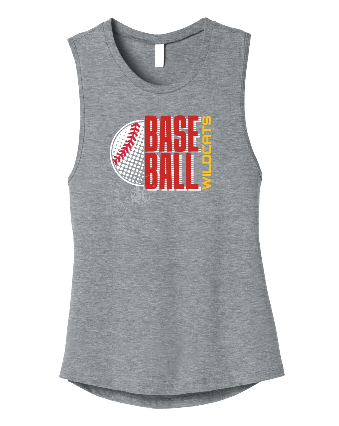 Carlisle Halftone Baseball Circle Muscle Tank | Women’s Game Day Tank