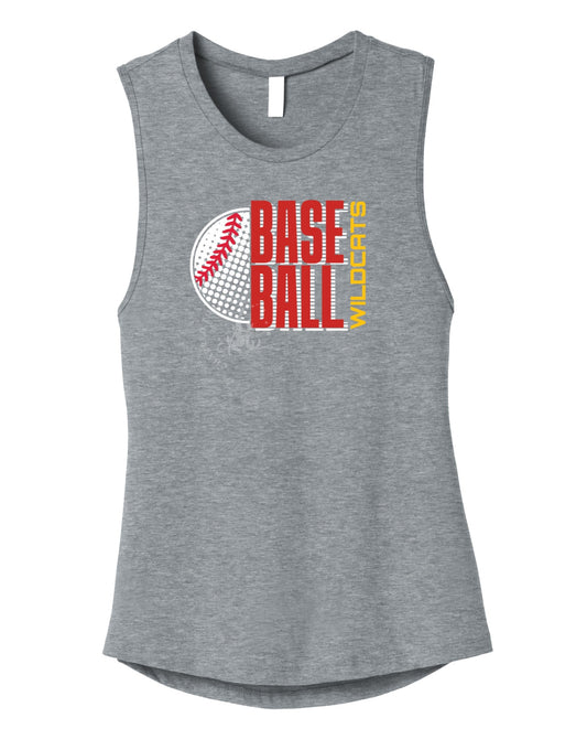 Carlisle Halftone Baseball Circle Muscle Tank | Women’s Game Day Tank