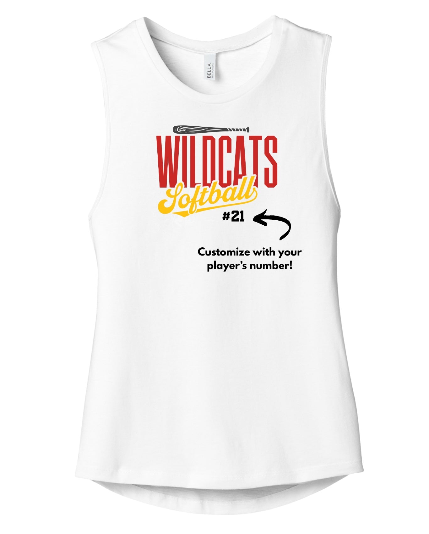 Carlisle Wildcats Softball Script Muscle Tank | Women’s Game Day Tank