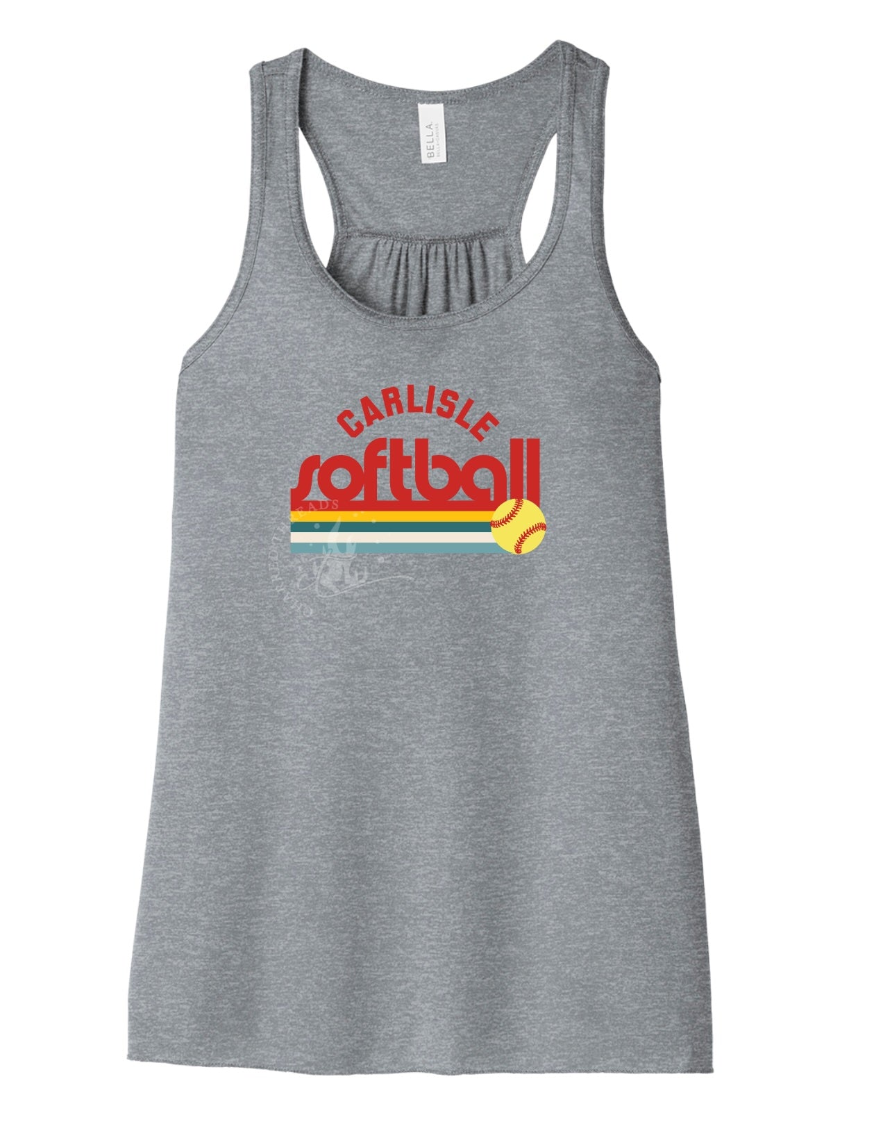 Carlisle Wildcats Retro Softball Flowy Racerback Tank | Women’s Softball Tank