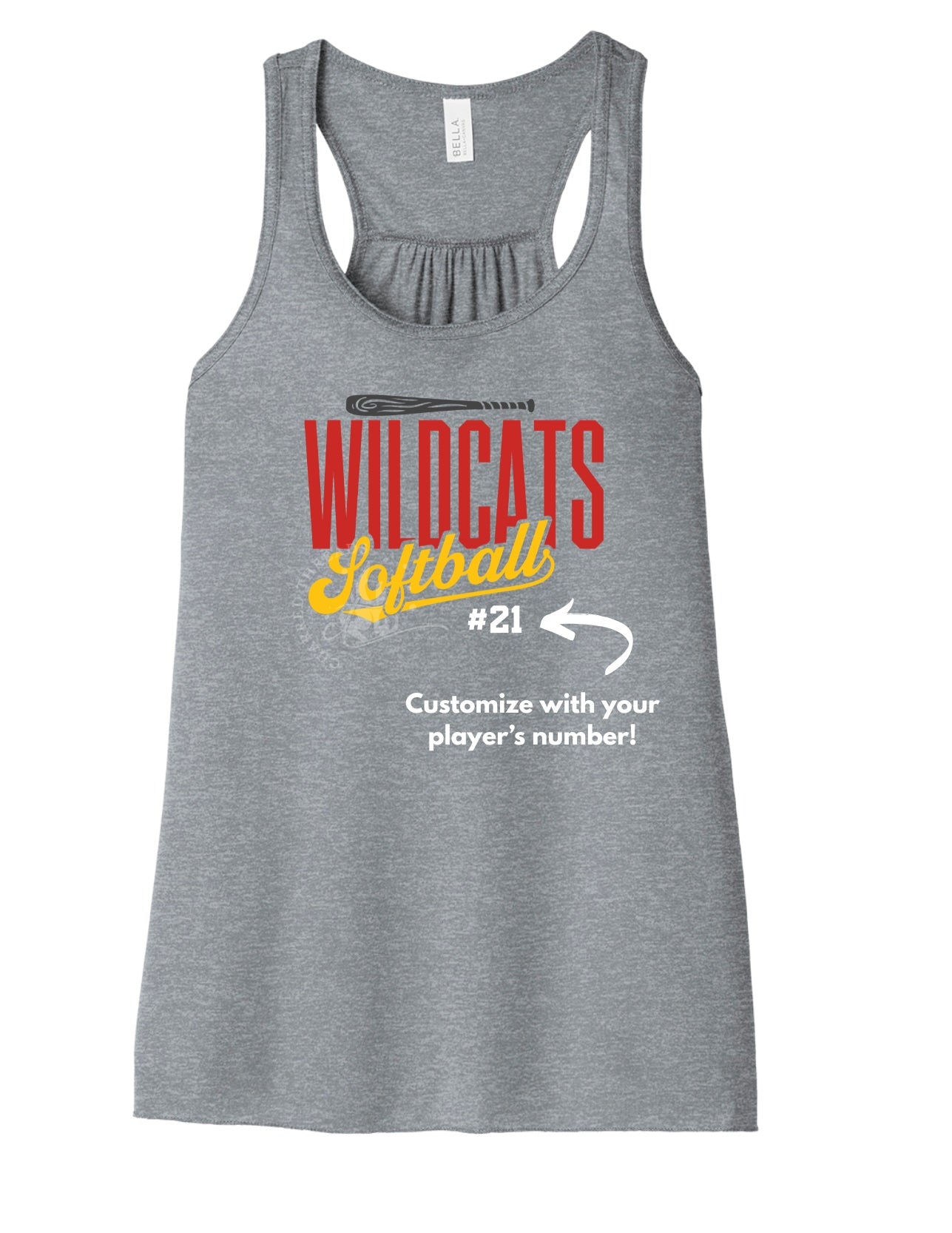 Carlisle Wildcats Softball Script Flowy Racerback Tank | Women’s Softball Tank