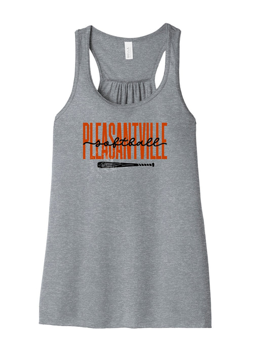 Pleasantville Trojans Softball Flowy Racerback Tank | Women’s Softball Tank