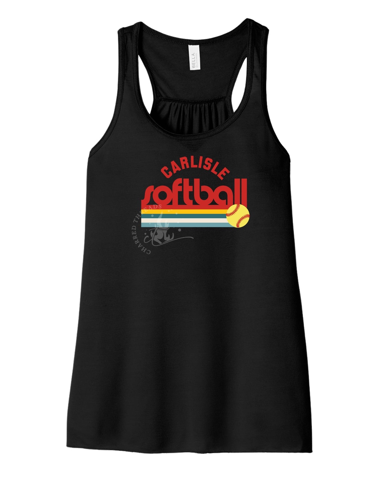 Carlisle Wildcats Retro Softball Flowy Racerback Tank | Women’s Softball Tank