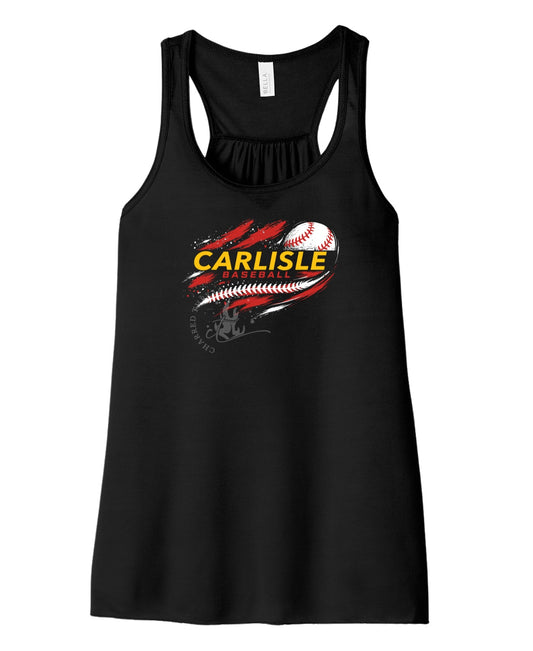 Carlisle Baseball Paint Stroke Flowy Racerback Tank | Women’s Baseball Tank