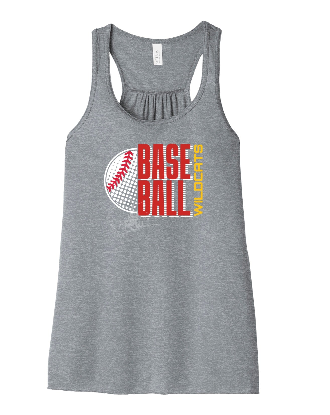 Carlisle Halftone Baseball Circle Flowy Racerback Tank | Women’s Baseball Tank