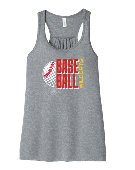 Carlisle Halftone Baseball Circle Flowy Racerback Tank | Women’s Baseball Tank