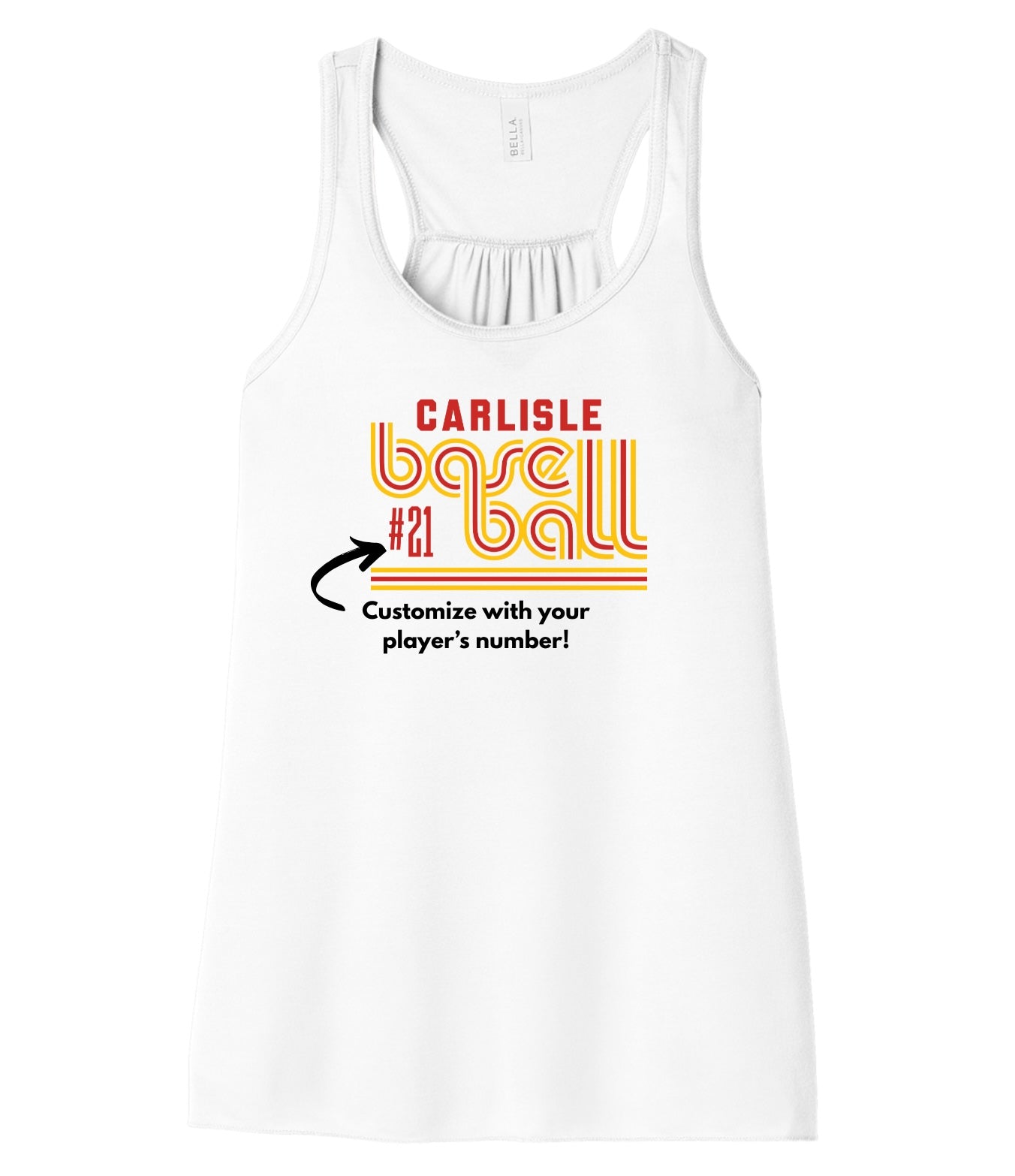 Carlisle Retro Baseball Flowy Racerback Tank | Women’s Baseball Tank