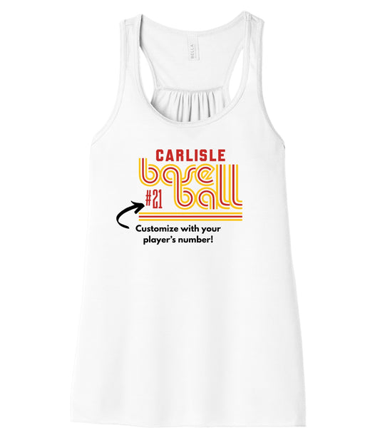 Carlisle Retro Baseball Flowy Racerback Tank | Women’s Baseball Tank
