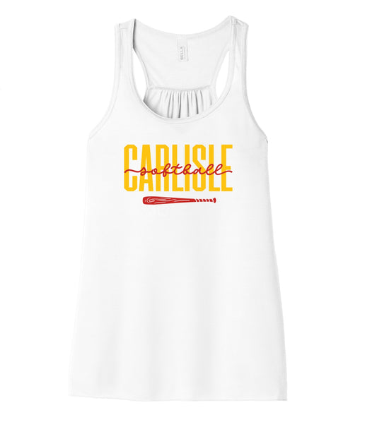 Carlisle Wildcats Softball Flowy Racerback Tank | Women’s Softball Tank