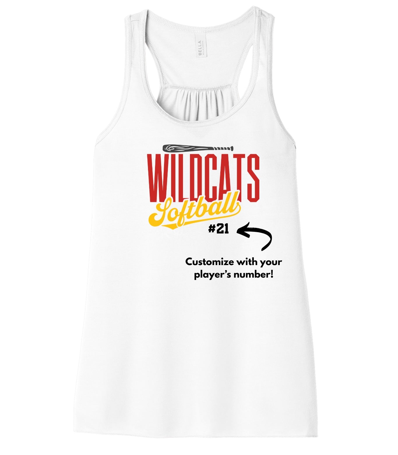 Carlisle Wildcats Softball Script Flowy Racerback Tank | Women’s Softball Tank