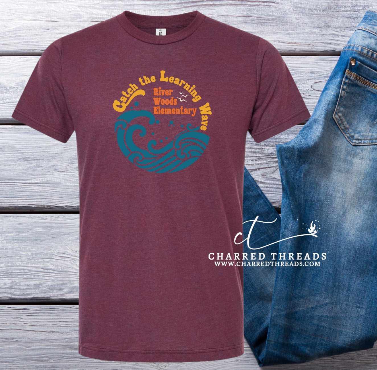 2024 River Woods Elementary Catch the Learning Wave Short Sleeve T-Shirt