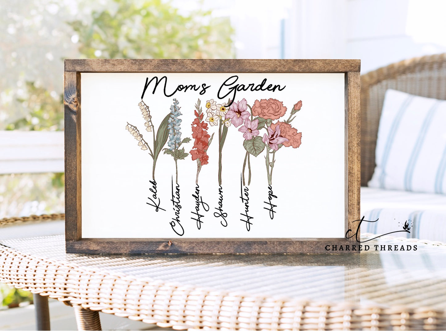 Personalized Birth Flower Farmhouse Sign