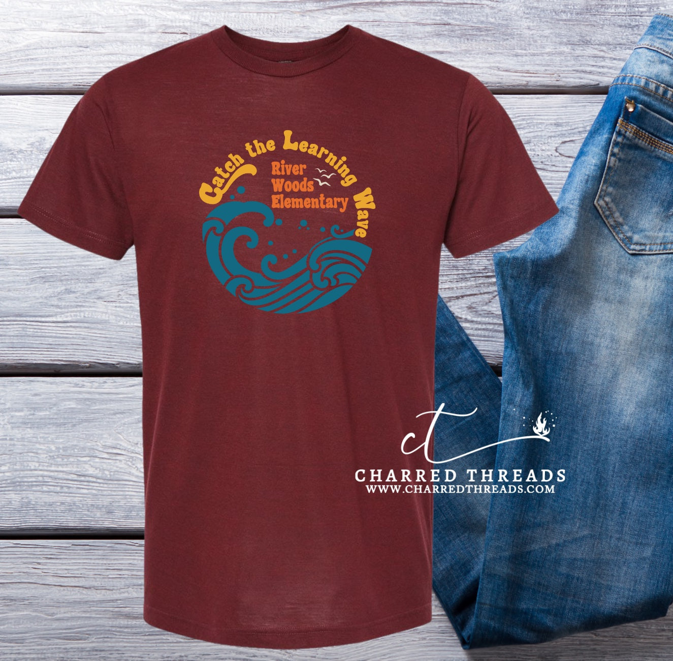 2024 River Woods Elementary Catch the Learning Wave Short Sleeve T-Shirt