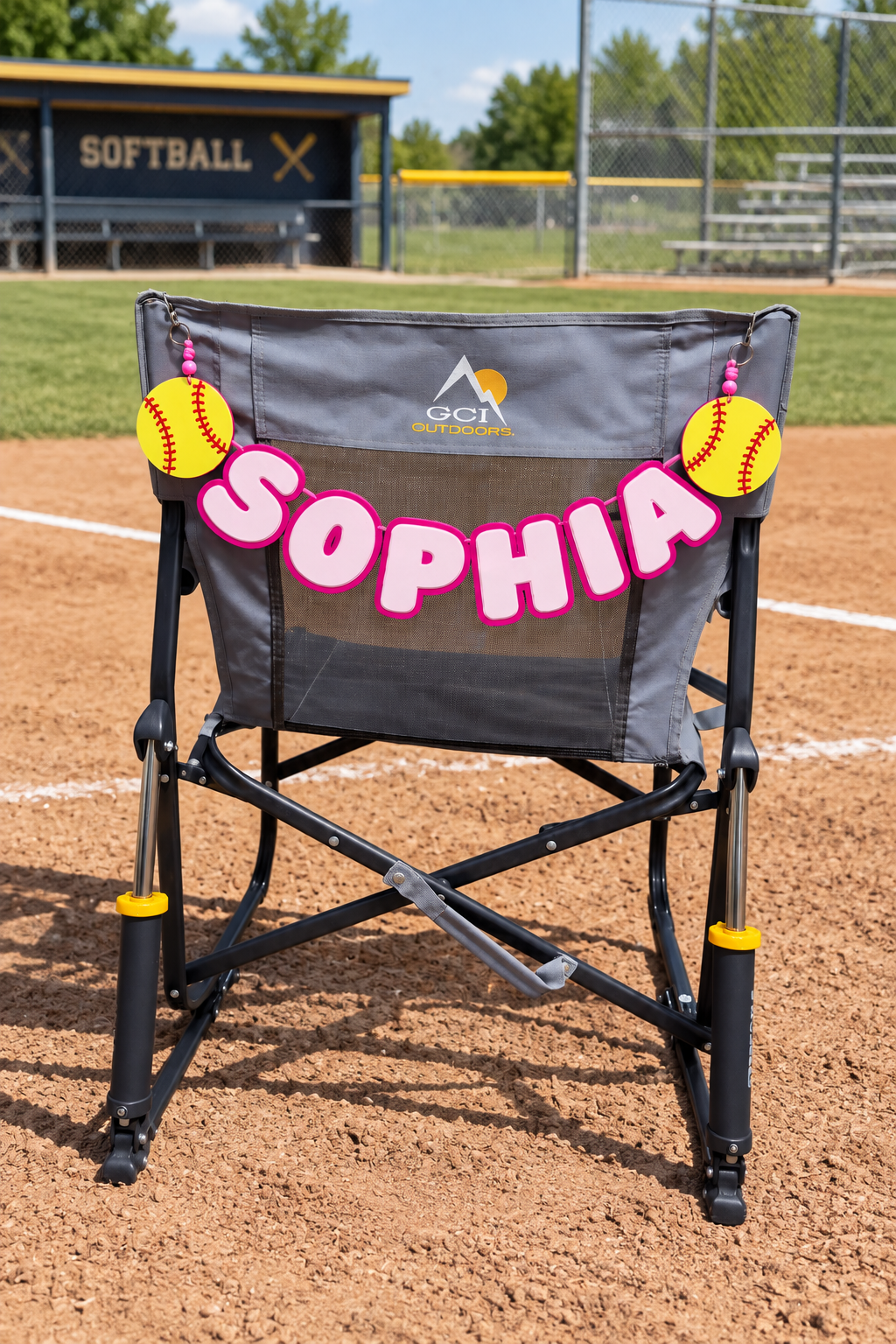 Personalized Softball Chair Charm