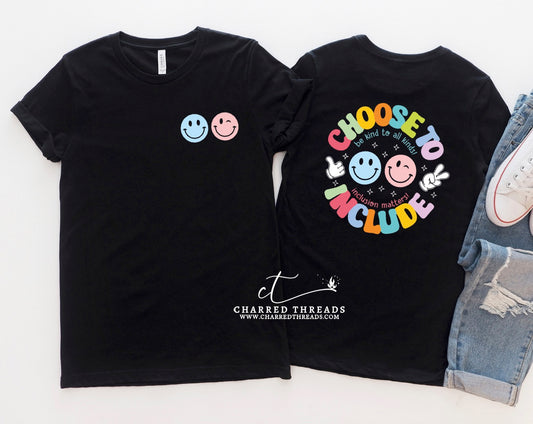Choose to Include Smiley Face Short Sleeve Shirt