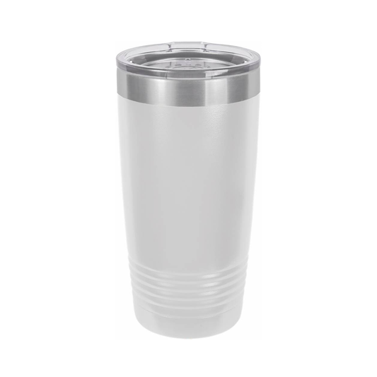 White 20oz Polar Camel Vacuum Insulated Tumbler with Clear Lid