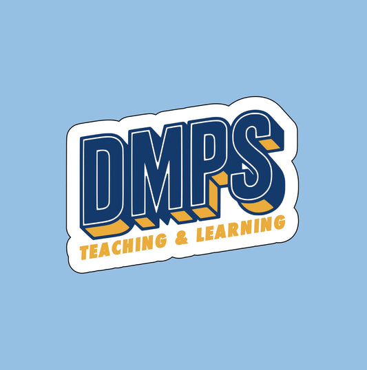 DMPS Teaching & Learning Retro Block Sticker – 3"