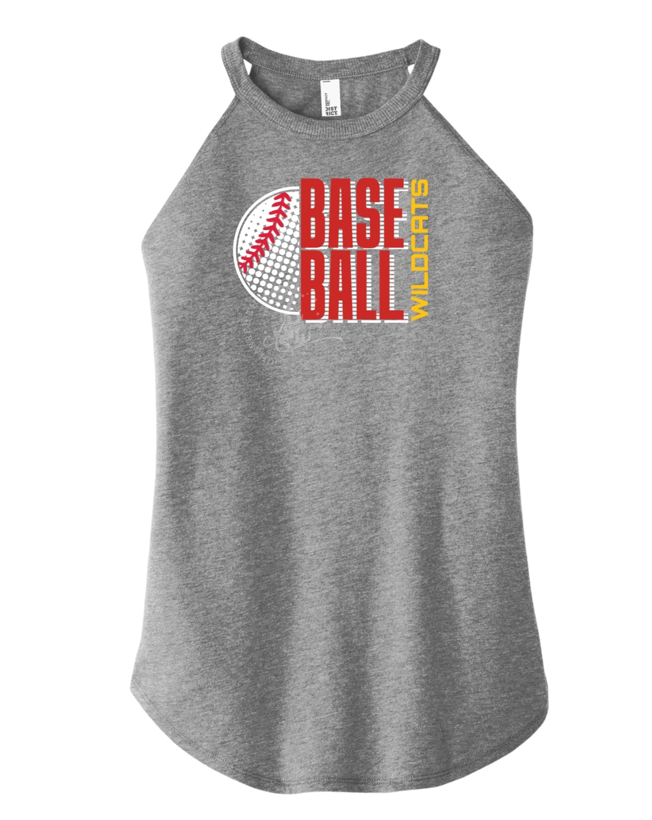 Carlisle Halftone Baseball Circle Perfect Tri Rocker Tank | Women’s Carlisle Baseball Tank