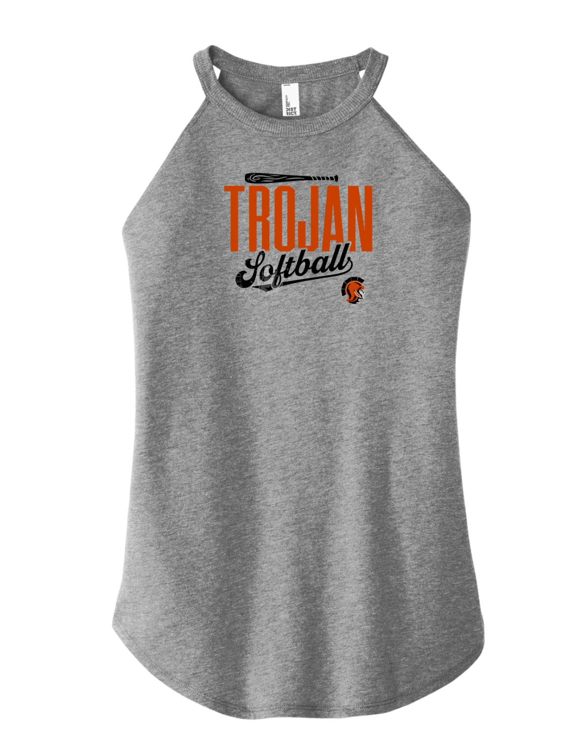 Pleasantville Trojans Softball Script Perfect Tri Rocker Tank | Women’s Pleasantville Softball Tank