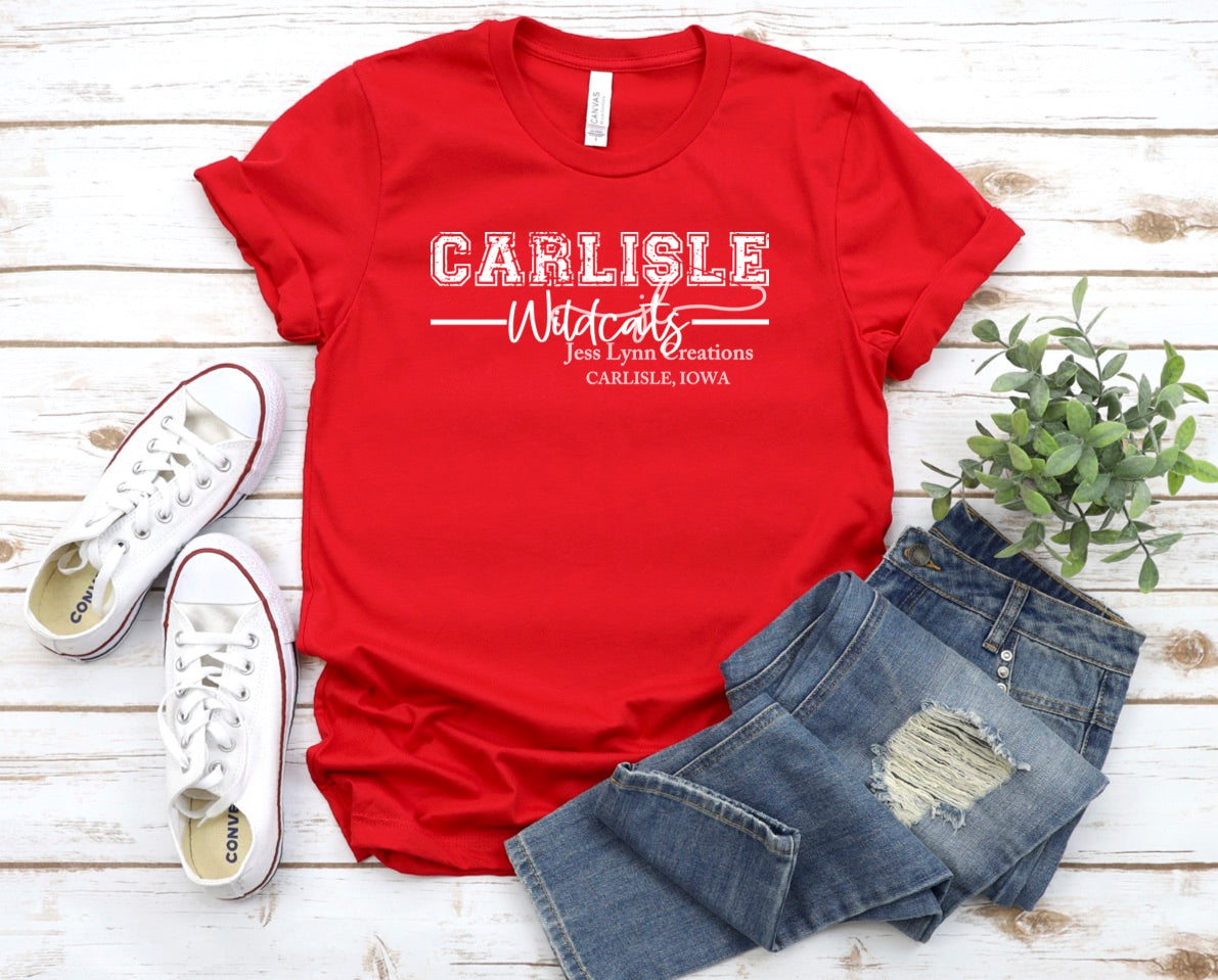 Carlisle Wildcats Grunge Short Sleeve Shirt