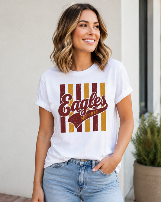 2026 McCombs Eagles Retro Stripe T-Shirt