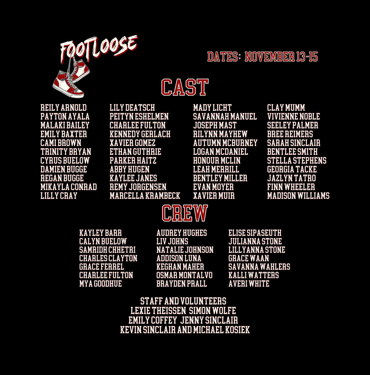 2026 Carlisle High School Production Presents Footloose the Musical