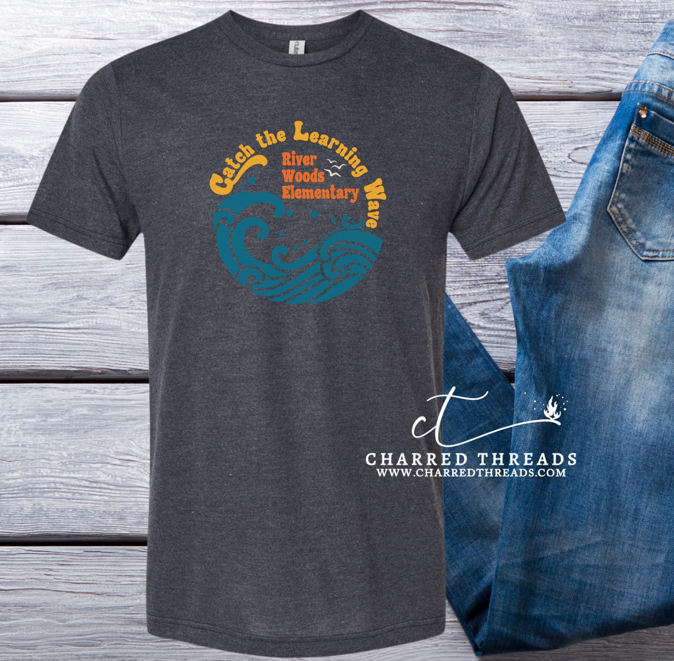 2024 River Woods Elementary Catch the Learning Wave Short Sleeve T-Shirt
