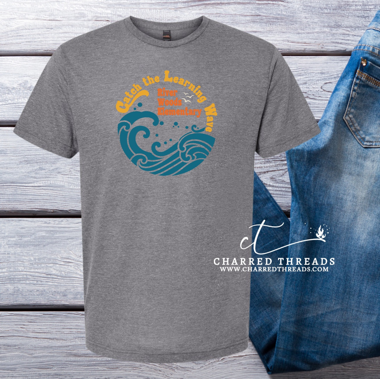 2024 River Woods Elementary Catch the Learning Wave Short Sleeve T-Shirt
