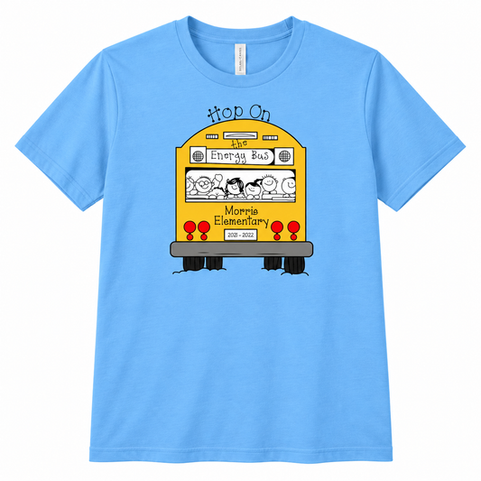 2021 Morris Elementary Hop on the Energy Bus Short Sleeve T-Shirt