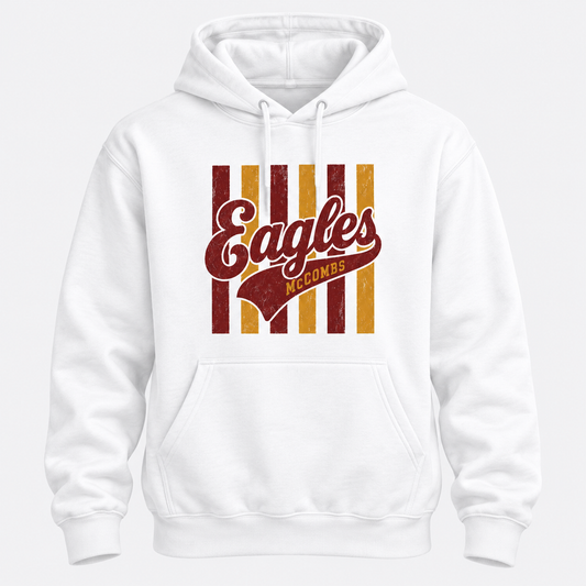 2026 McCombs Eagles Retro Stripe Hooded Sweatshirt