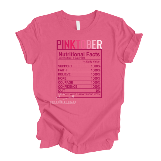 PINKTOBER Nutritional Facts Tee | Breast Cancer Awareness Shirt