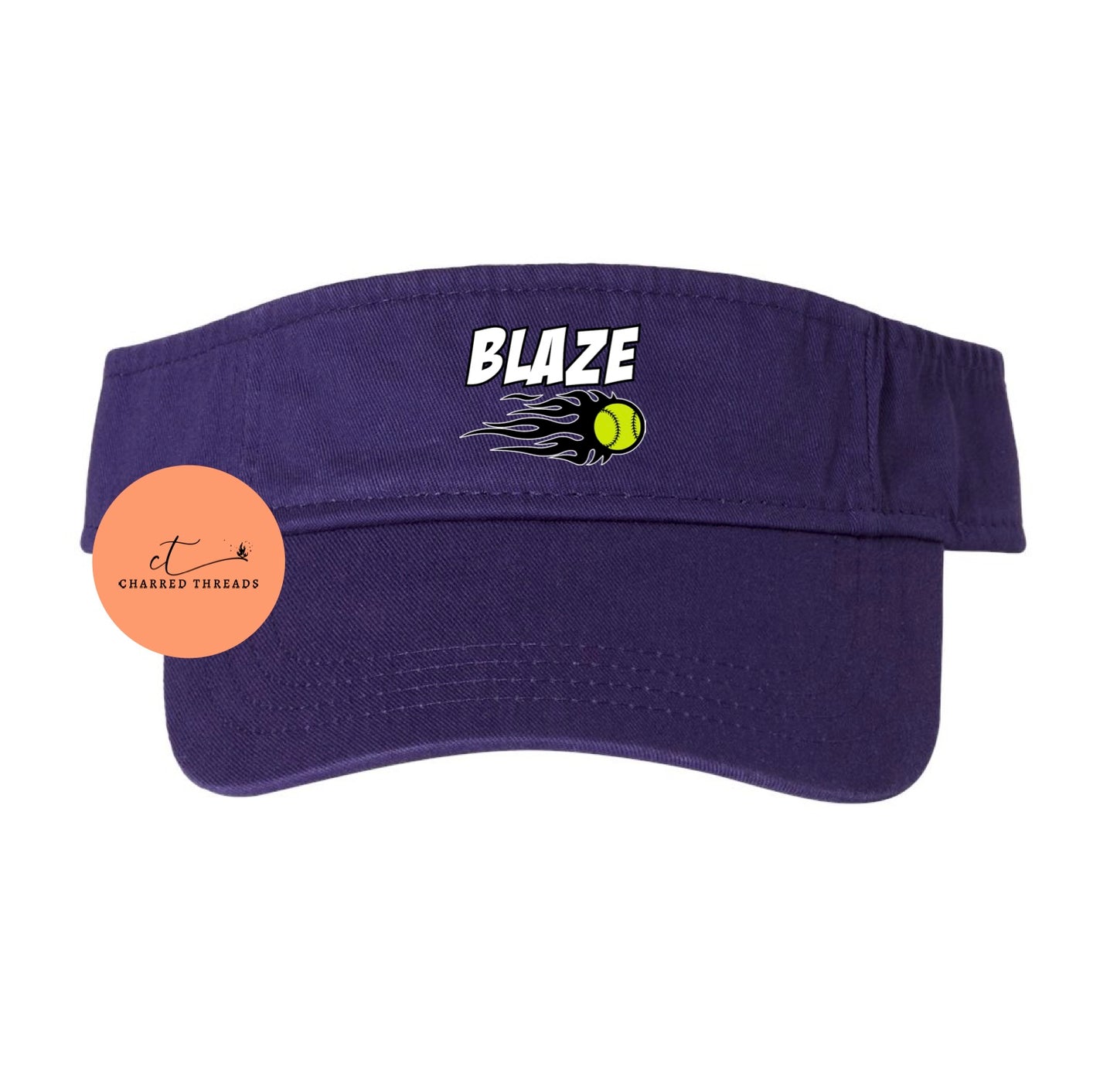 Blaze Softball Fan Gear Bio-Washed Visor