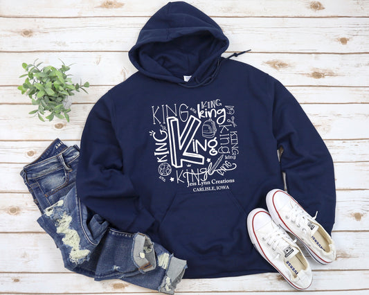 2022 King Elementary Typography Hooded Sweatshirt
