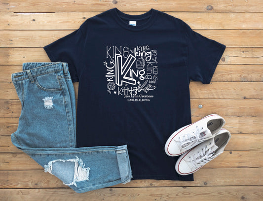 2022 King Elementary Typography Short Sleeve Shirt